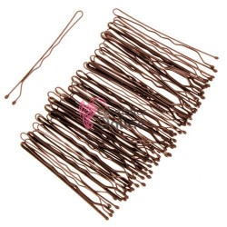 Agrafe pentru par AMT043BB  Maro,  40 bucati de 6,7 cm